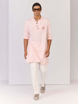 S&N by Shantnu Nikhil - Light Pink Bamboo Cotton Kurta