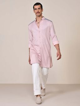 S&N by Shantnu Nikhil - Pink Adamas Printed Kurta