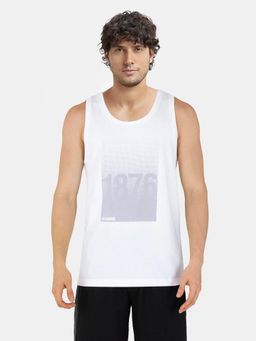 Jockey - 9928 Men Super Combed Cotton Rich Graphic Printed Tank Top - White