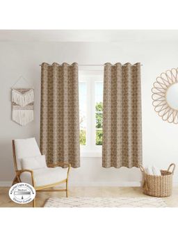 HomeTown - Amour Jacquard Window Curtain In Beige Colour