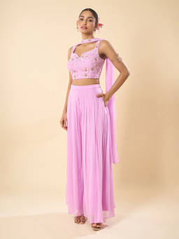 Samyukta Singhania - Hand Embroidered Blouse Palazzo Set