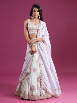 Samyukta Singhania - Sequinned and Zari Embroidered Green Lehenga with Blouse and Dupatta