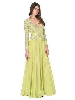 Mani Bhatia - Green Anarkali Maxi Dress