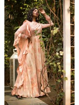 Mani Bhatia - Pink Tea Anarkali with Dupatta