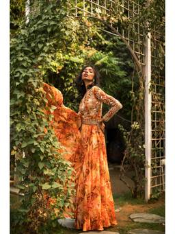 Mani Bhatia - Orange Tangerine Anarkali