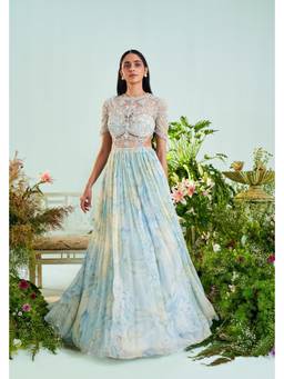 Mani Bhatia - Blue Emma Anarkali with Dupatta