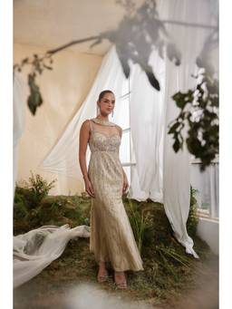 Mani Bhatia - Beige Gown with Stole