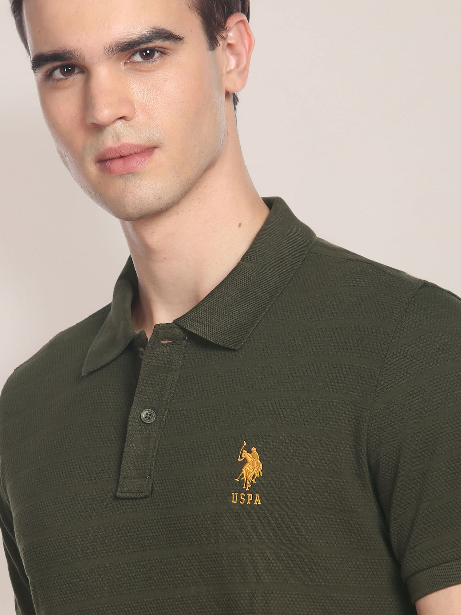 Buy U.S. POLO ASSN. Horizontal Stripe Patterned Knit Polo Shirt Online