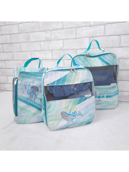 Cutie & Boo - Turquoise Maritime Magic Organizer Bags (Set Of 3)