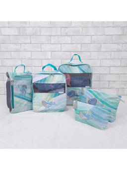 Cutie & Boo - Turquoise Maritime Magic Organizer Bags (Set Of 5)