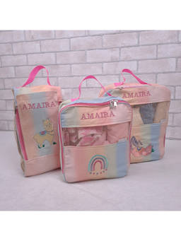 Cutie & Boo - Peach Ooh La Llama Organizer Bags (Pack Of 3)