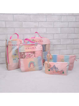 Cutie & Boo - Peach Ooh La Llama Organizer Bags (Pack Of 5)