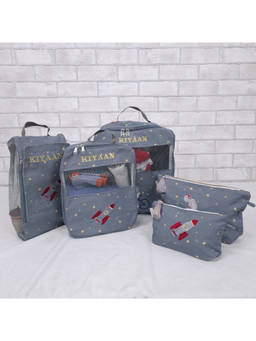 Cutie & Boo - Grey To The Moon & Back Organizer Bags (Pack of 5)