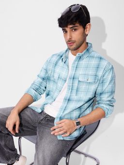 The Souled Store - Plaid: Streams Men Utility Shirts