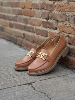 Indifeet - Brown Stylish and Chunky Embellished Loafers