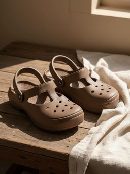 Indifeet - Brown Classic and Stylish Waterproof Rubber Clogs