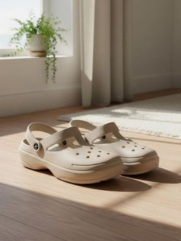 Indifeet - Cream Classic and Stylish Waterproof Rubber Clogs