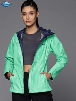 Columbia - Womens Green Polyester Full Sleeve Arcadia II Rain Jacket