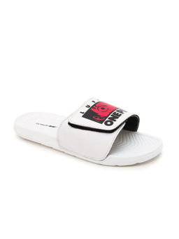 Bewakoof - Men's White Luffy Printed Velcro Sliders