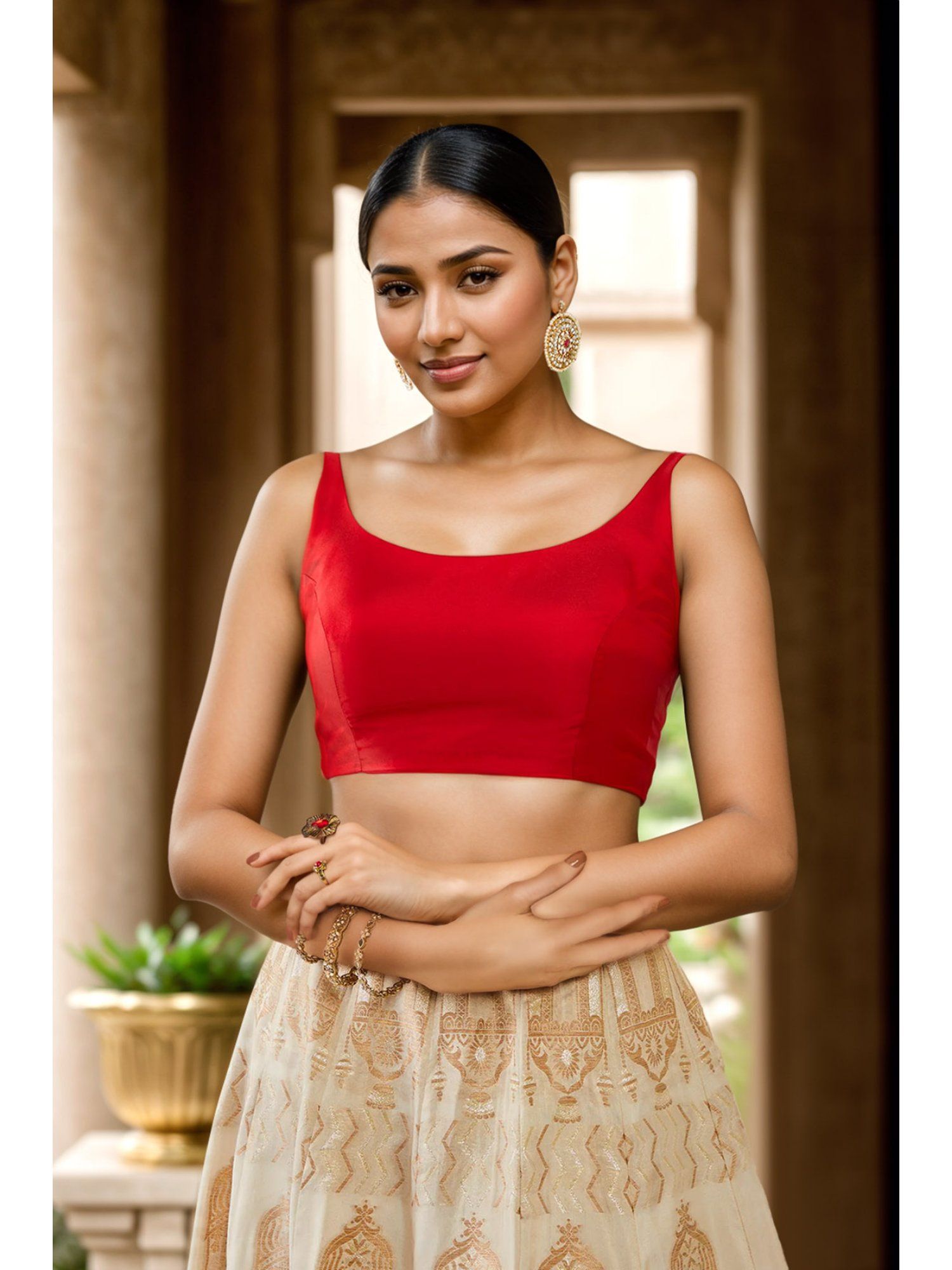soch Women Red Rayon Solid Blouse-picture-11