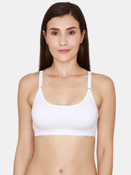 Zivame - Coucouc Essentials Single Layered Non-Wired Medium Coverage Slip On Bra - Bright White
