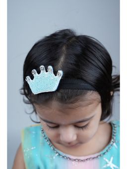 Choko - Kids Cerulean Senorita Crown Crystal Hairband-Handmade and Adjustable