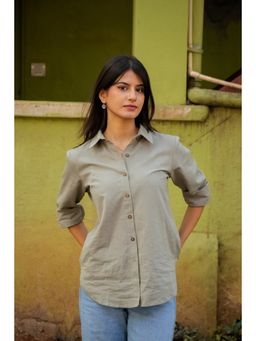 Posh Pants Club - Green Gigi Cotton Solid Shirt