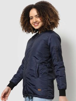 Campus Sutra - Womens Blue Puffer Jacket