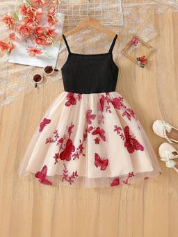 Oh Rare - Girls Multi-Color Embroidered Party Dress