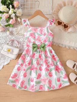 Oh Rare - Girls Multi-Color Floral Printed Dress