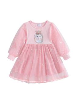Oh Rare - Girls Pink Elsa Frozen Shiny Tulle Princess Party Dress