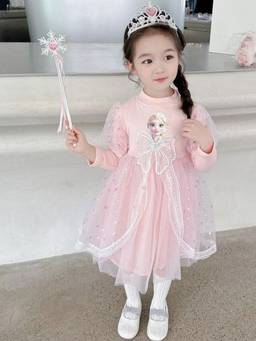 Oh Rare - Girls Pink Elsa Aisha Mesh Tulle Princess Party Dress