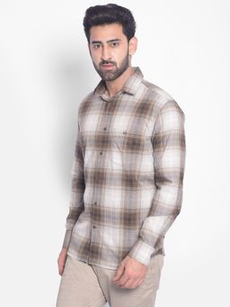 CRIMSOUNE CLUB - Mens Brown Checked Shirt
