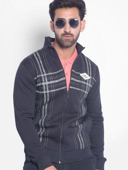 CRIMSOUNE CLUB - Mens Navy Blue Printed Sweatshirt