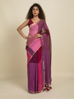 Suta - Multi-Color Plaid Mul Cotton Saree