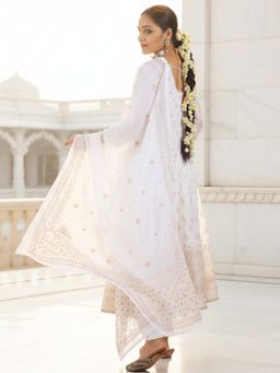 Libas - Off White Organza Printed Kurta Sets for Women