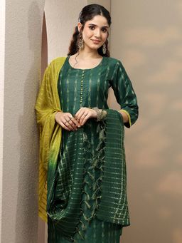 Libas - Green Silk Blend Woven Design Kurta Sets for Women