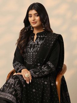 Libas - Black Wool Blend Printed Kurta Sets for Women