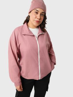 Bewakoof - Air 1.0 Women's Pink Oversized Plus Size Windcheater Jacket
