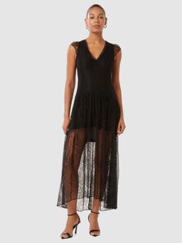 Forever New - Black Shyla Sheer Lace Maxi Dress