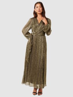 Forever New - Gold Tyler Plisse Belted Midi Dress (Set of 2)