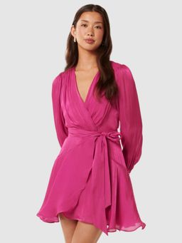 Forever New - Magenta Myra Metallic Wrap Mini Dress (Set of 2)