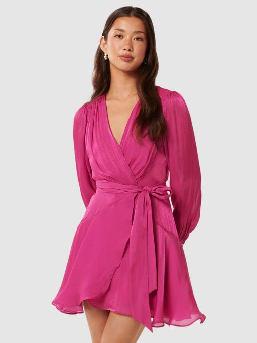 metallic wrap mini dress Metallic Bodycon Wrap Mini Dress