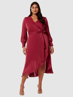 Forever New - Red Mabel Curve Metallic Wrap Midi Dress (Set of 2)
