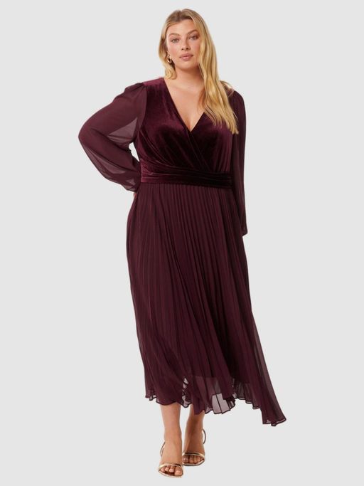 forever new burgundy dress Forever New Ruby Long Sleeve Structured Mini Dress - Purple