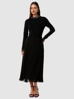 Forever New - Black Giana Embellished Pleat Dress (Set of 2)