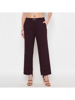 Madame - Belted Straight Fit Wine Trouser (Set of 2)