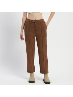 Madame - Solid Tan Pleated Gurkha Trouser