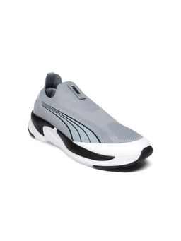 Puma - Unisex Grey Softride Premier GlideKnit Slip-On Running Shoes