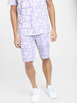 Jack & Jones - Men Printed Purple Shorts